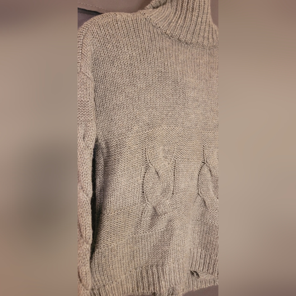 Grey Moda International Thick Woven Knit Button Up Sweater Sz Small - Picture 9 of 16